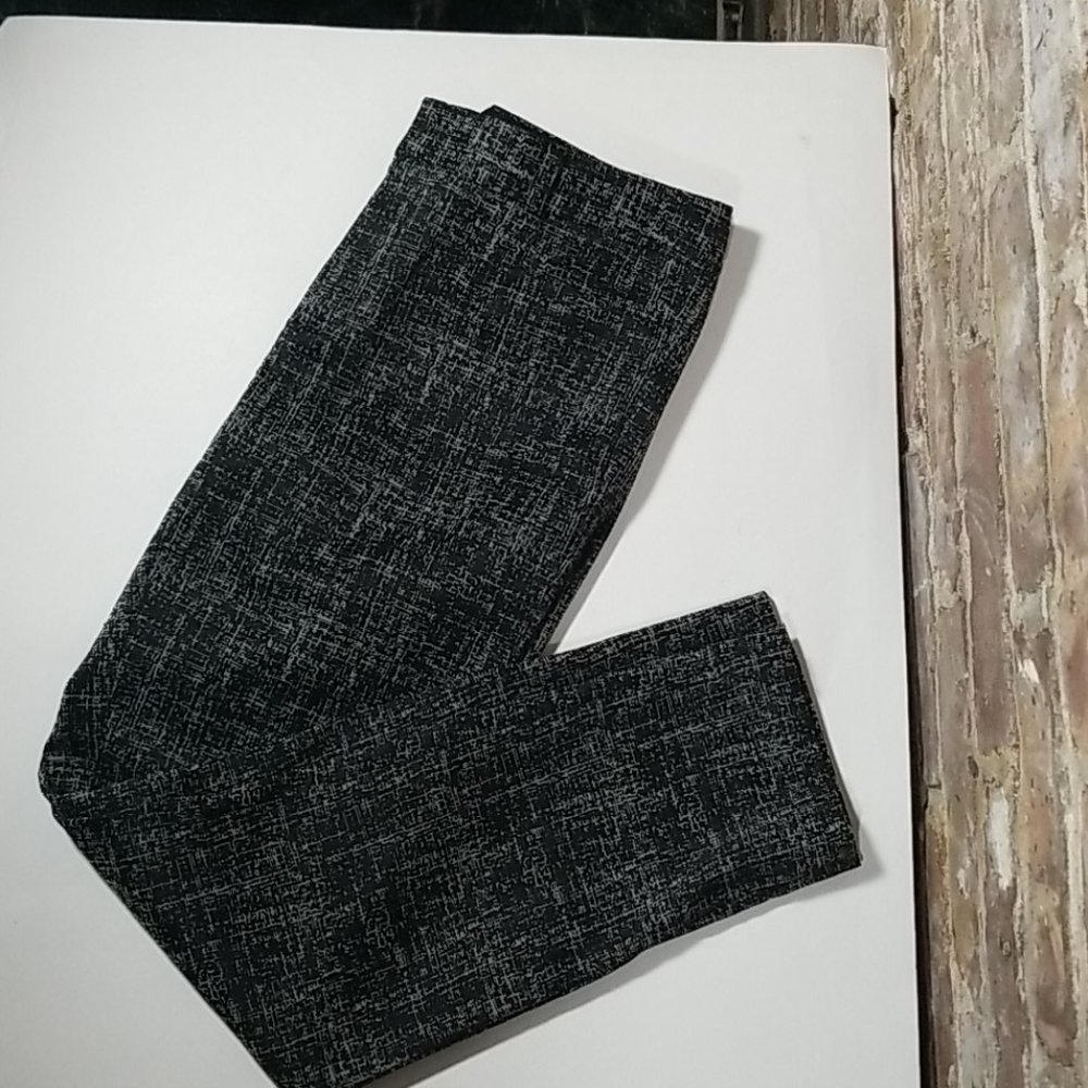 Banana Republic Black & White Textured Straight-Leg Pants